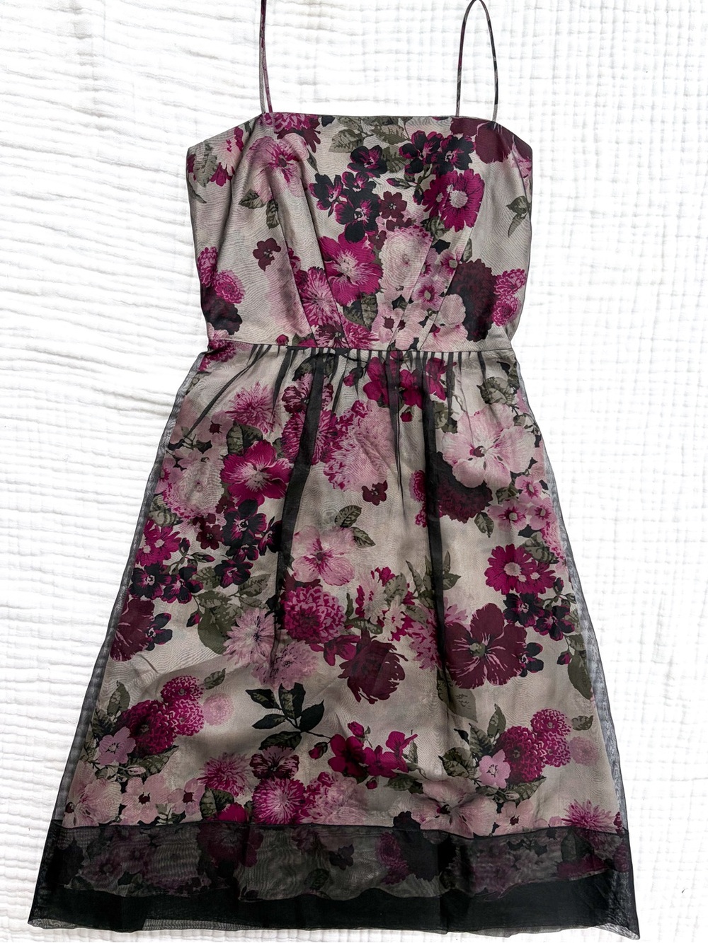 Laundry Shelli Segal Silk Floral Dress XS Formal Fit Flare Party
